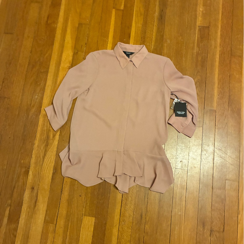 Simply Vera Vera Wang Button Down Blouse NWT